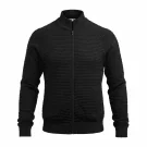 Cardigan lavorato a maglia con cerniera a coste nero da uomo L