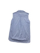 ZETA OTTO Camicia vintage a righe con pizzo blu-bianco da donna L